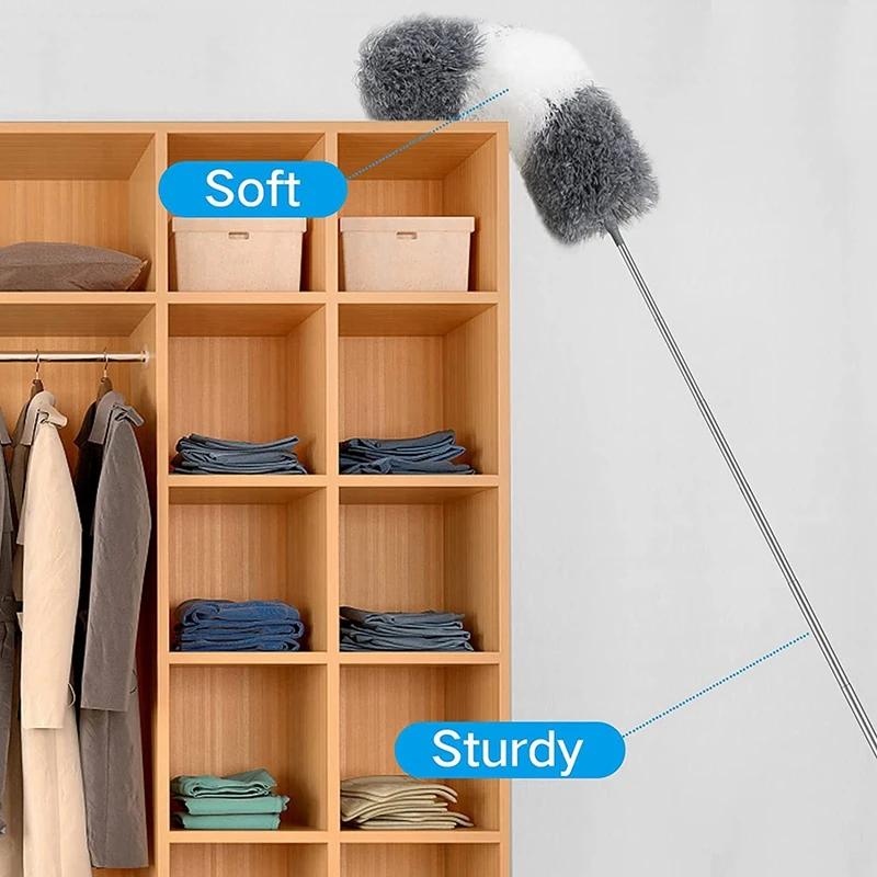 7PCS Washable Lightweight Dusters For Cleaning Ceiling Fan, High Ceiling, Blinds, Furniture