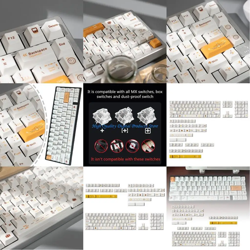 

U2JE 148Pcs Customized Dye Sublimation Keycaps Original Height Flight Plan Keycap