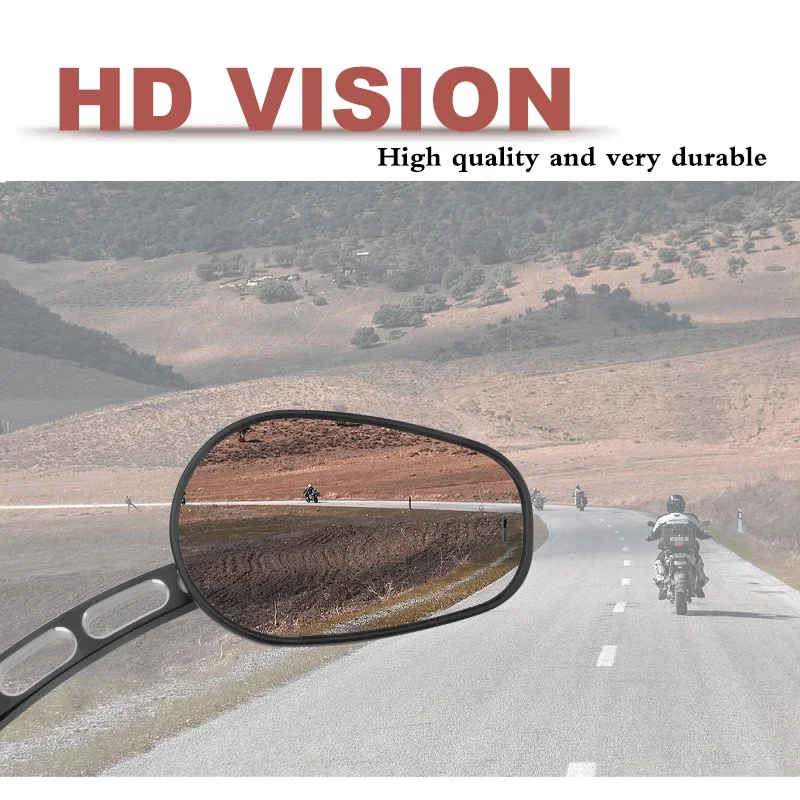 Black 8mm Rear View Side Mirror For Harley Road King Electra Glide Softail Sportster XL883 1200 Dyna V-ROD Touring