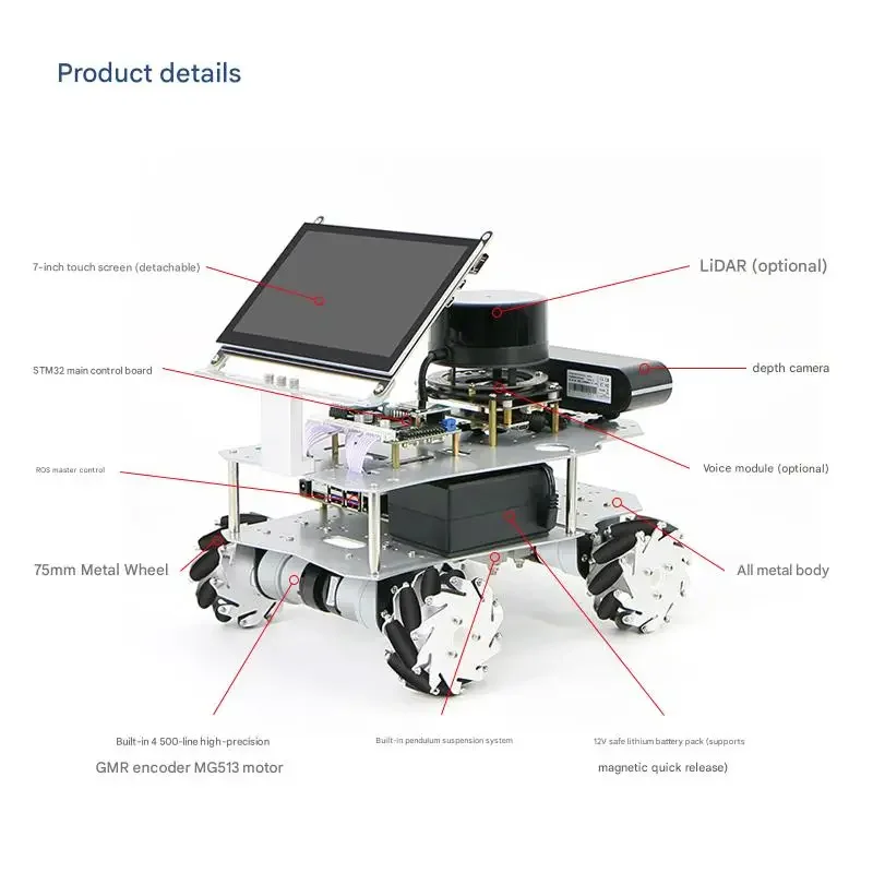 

fully supports ROS2,WHEELTEC R550 ROS2 educational robot