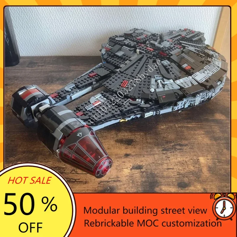 1400 pièces sombre Outrider ombres guerre spatiale militaire MOC SpaceShip modèle de combat Puzzles personnalisés bricolage éducation assemblage modèle jouet cadeau