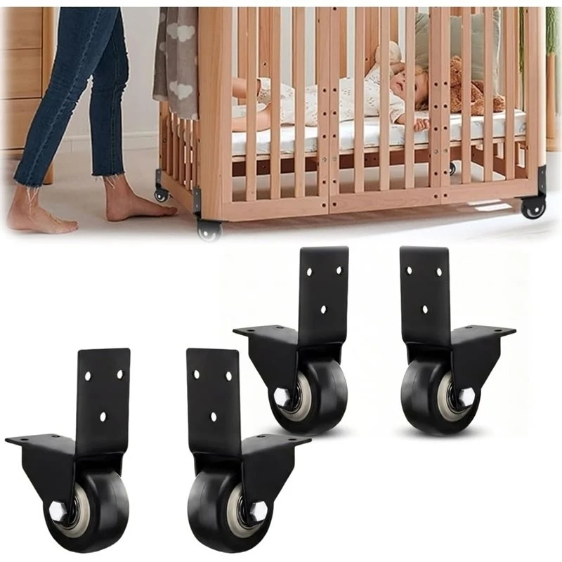 RABIT AS59~ 2 Inch Directional Castor Wheel With L Mounting Plate 4 Pack Side Mount Casters Silent Fixed For Bed Cabinet Plant