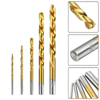 5 Pcs HSS Left Hand Drill Bit Straight Shank Broken Bolt Damaged Screw Extractor Set 2/2.7/4/6/7.5mm Drilling Woodworking Tool