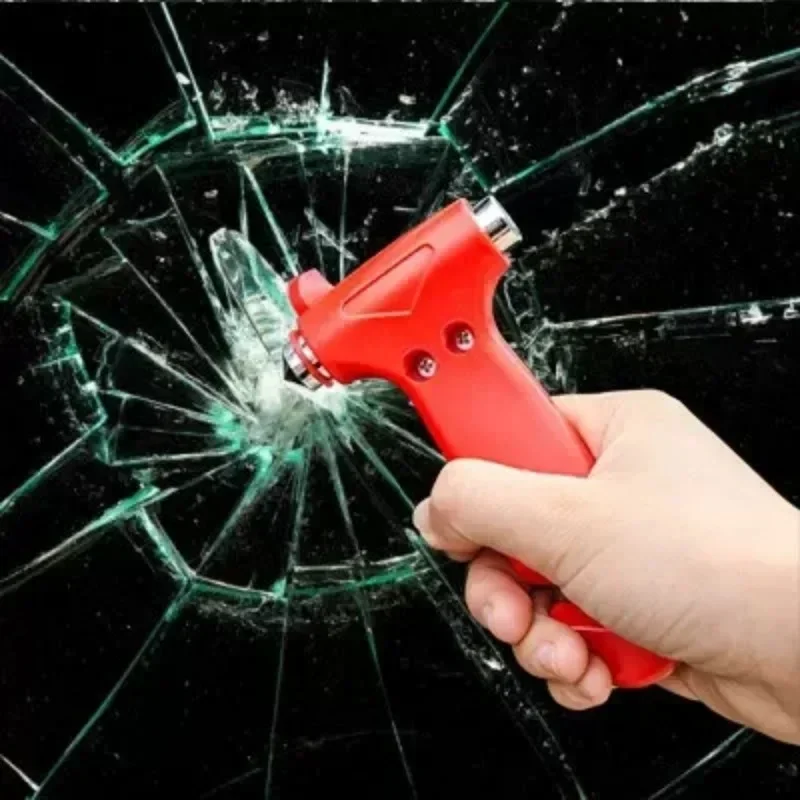 Car Emergency Safety Hammer Life Saving Escape Emergency Hammer Seat Belt Cutter Window Glass Breaker Car Rescue Red Hammer