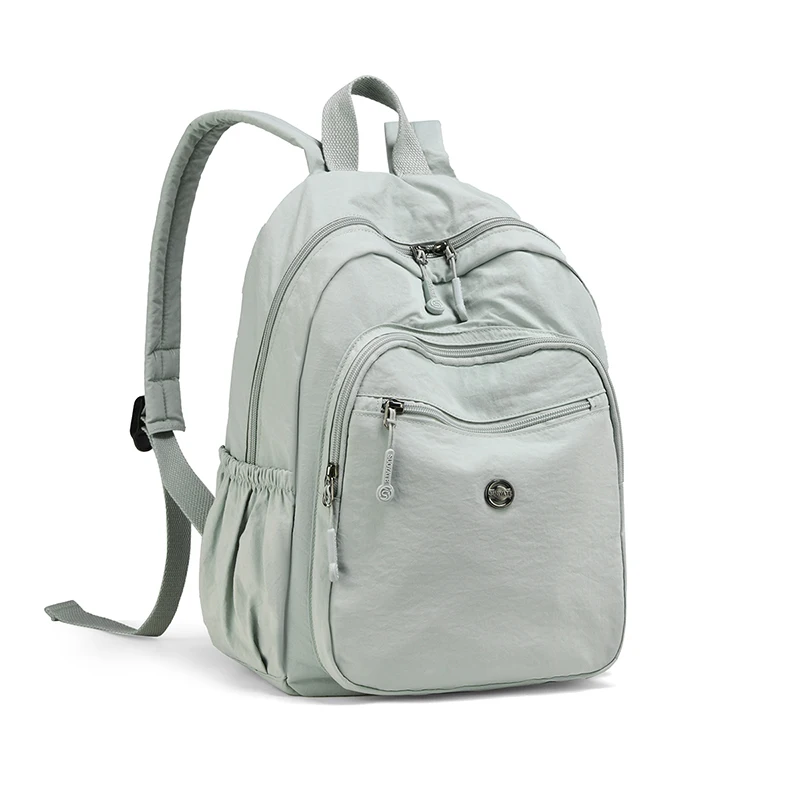 Women Casual Backpack Large Capacity Lightweight Nylon School Bag Multi-pocket Waterproof Travel Daypack for Teen Girls