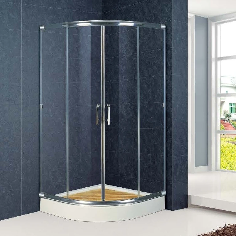 

Corner Curve Slide Sliding Bathroom Shower Door , Slide Shower Door With Curved Glass