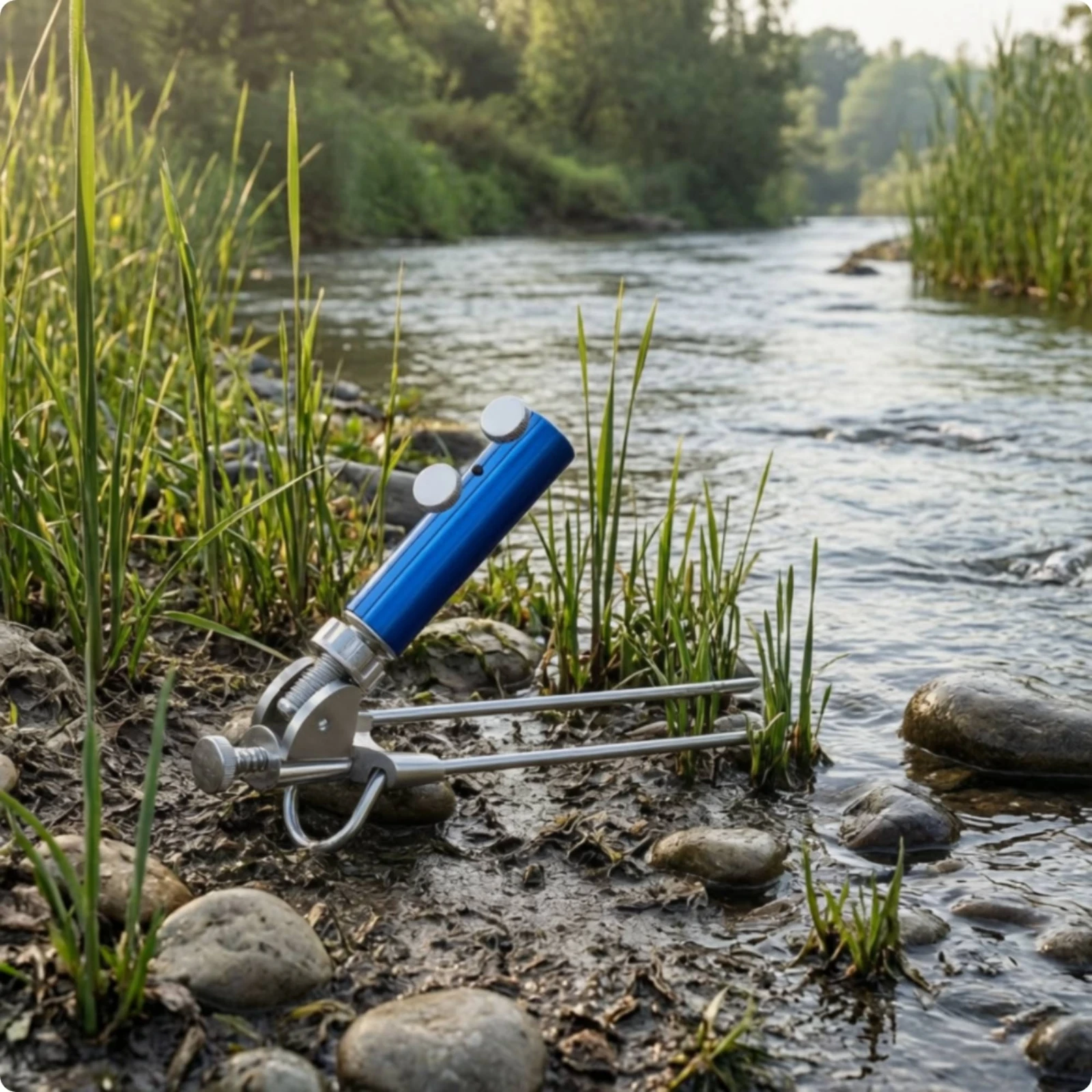 Foot-Operated Ground Fishing Rod Holder Hands-Complimentary Aluminum Alloy Rod Holder with Angle Adjustment Compact Rust