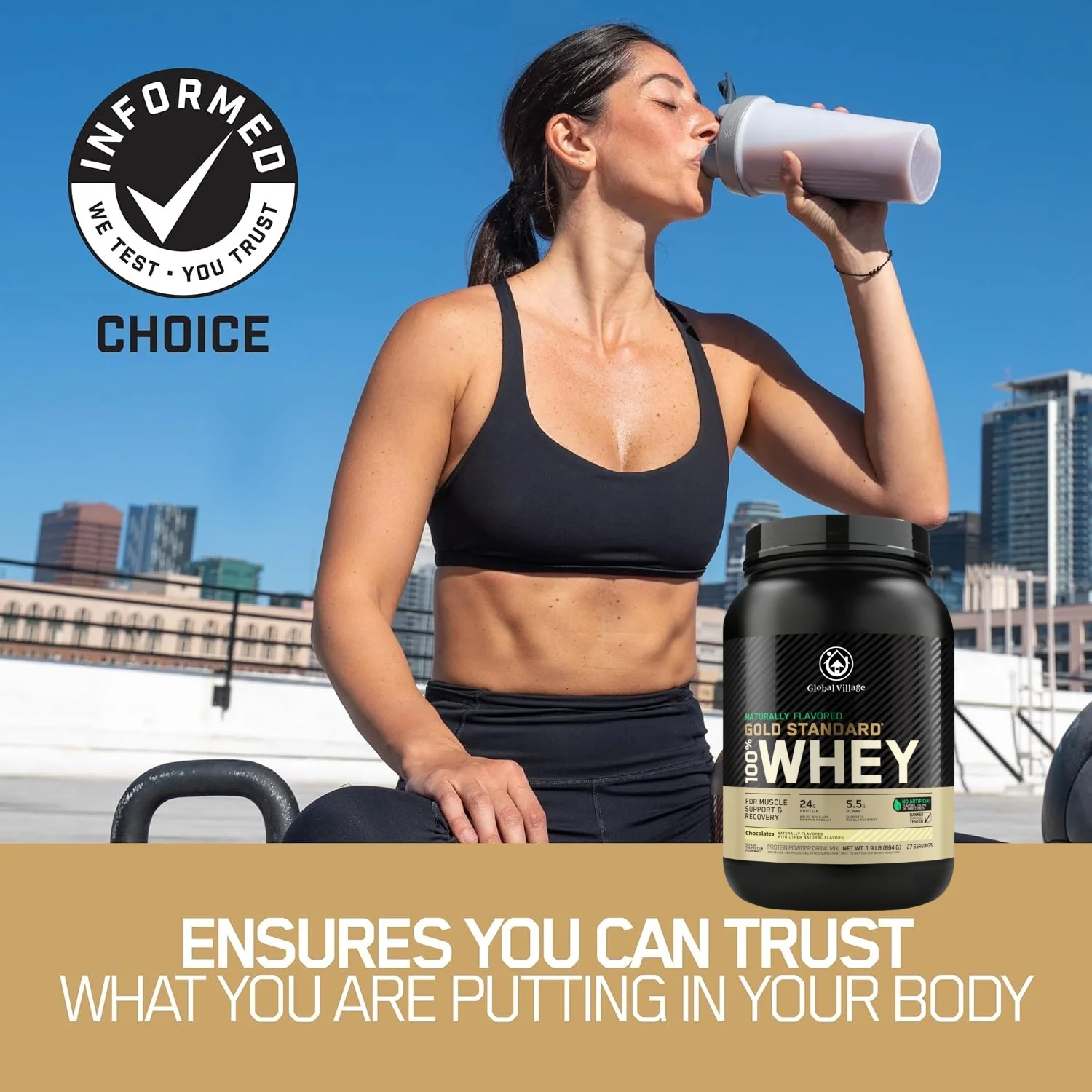 100% Whey Protein Powder, 24 Grams Of Protein, 5.5 Grams Of Branched Chain Amino Acids, 1.98 Pounds