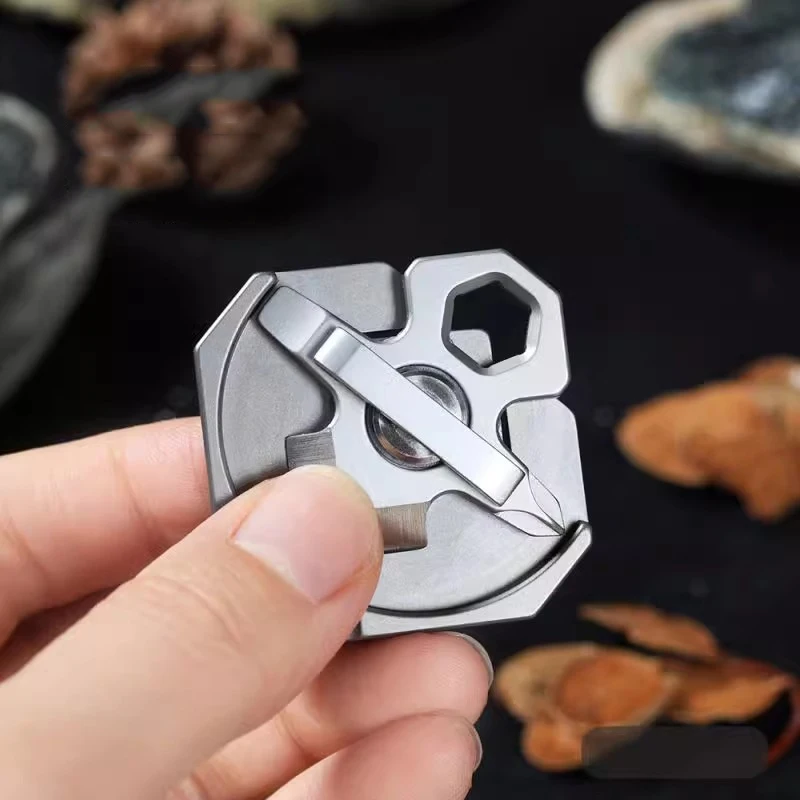 Titanium Alloy Portable Small Cutting Tools Outdoor Multifunctional Screwdriver Wrench Emergency Key Pendant