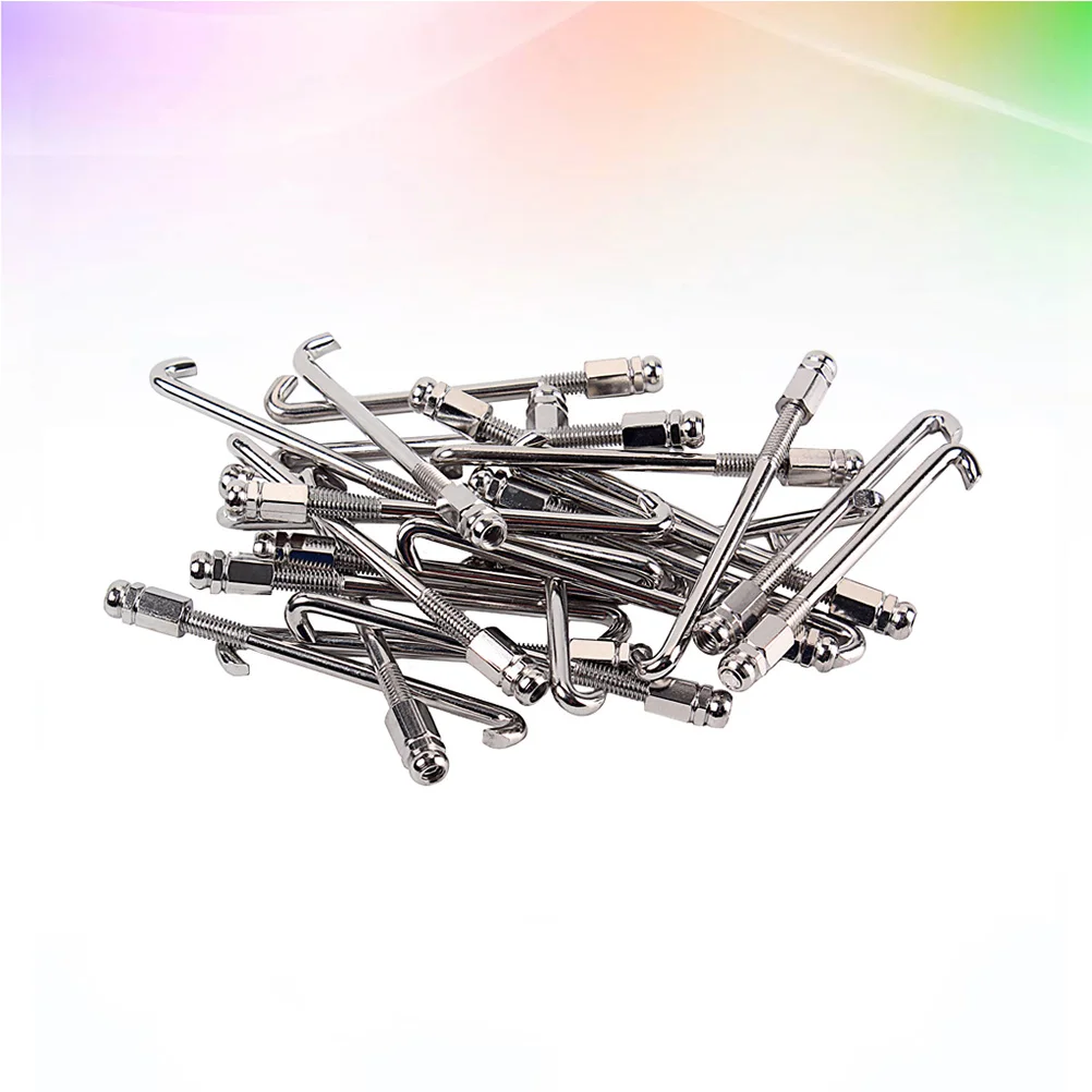 

24 Pcs Hook Chrome Banjo Parts for Thread Round Accessories Metal
