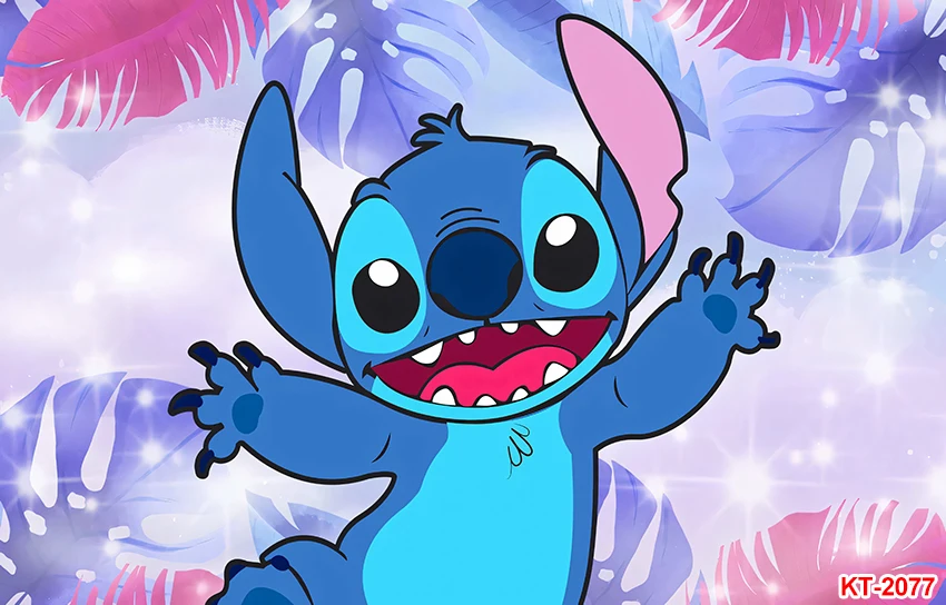 Фон для фотосъемки Лило и Стич для мальчиков и девочек, фон для вечеринки в честь первого дня рождения, украшение на стену, реквизит для детского душа