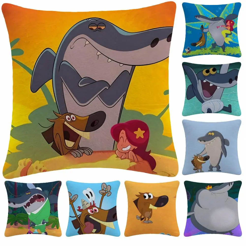 Cartoon Cute Kids Z-Zig Sharko Cushion Cover Soft Plush  throw pillow Sofa Bedroom Living Room Car Dorm Home Decor Gift