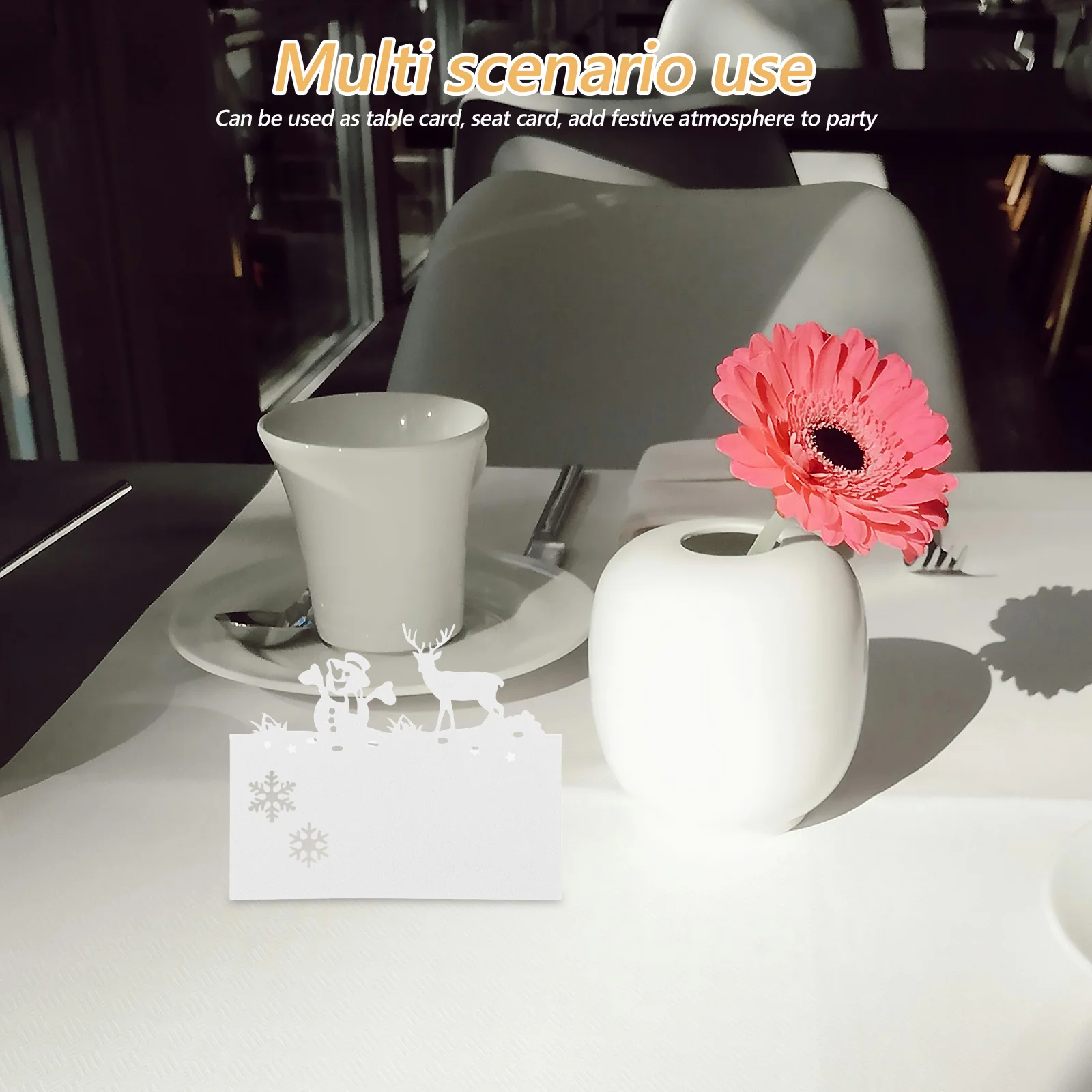 

50 Pcs Christams Place Card Christmas Table Cards Holiday Event Name for Setting