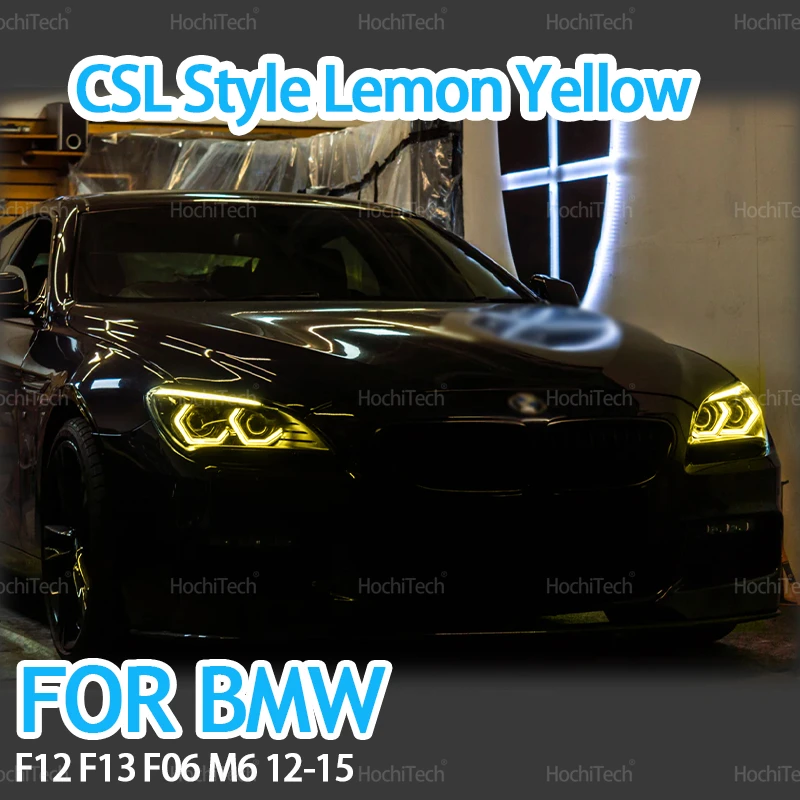

CSL Style Lemon Yellow Color M4 Style White LED Angel Eyes Kit Rings DRL for BMW 6 Series F12 F13 F06 M6 640i 650i 2012-2015