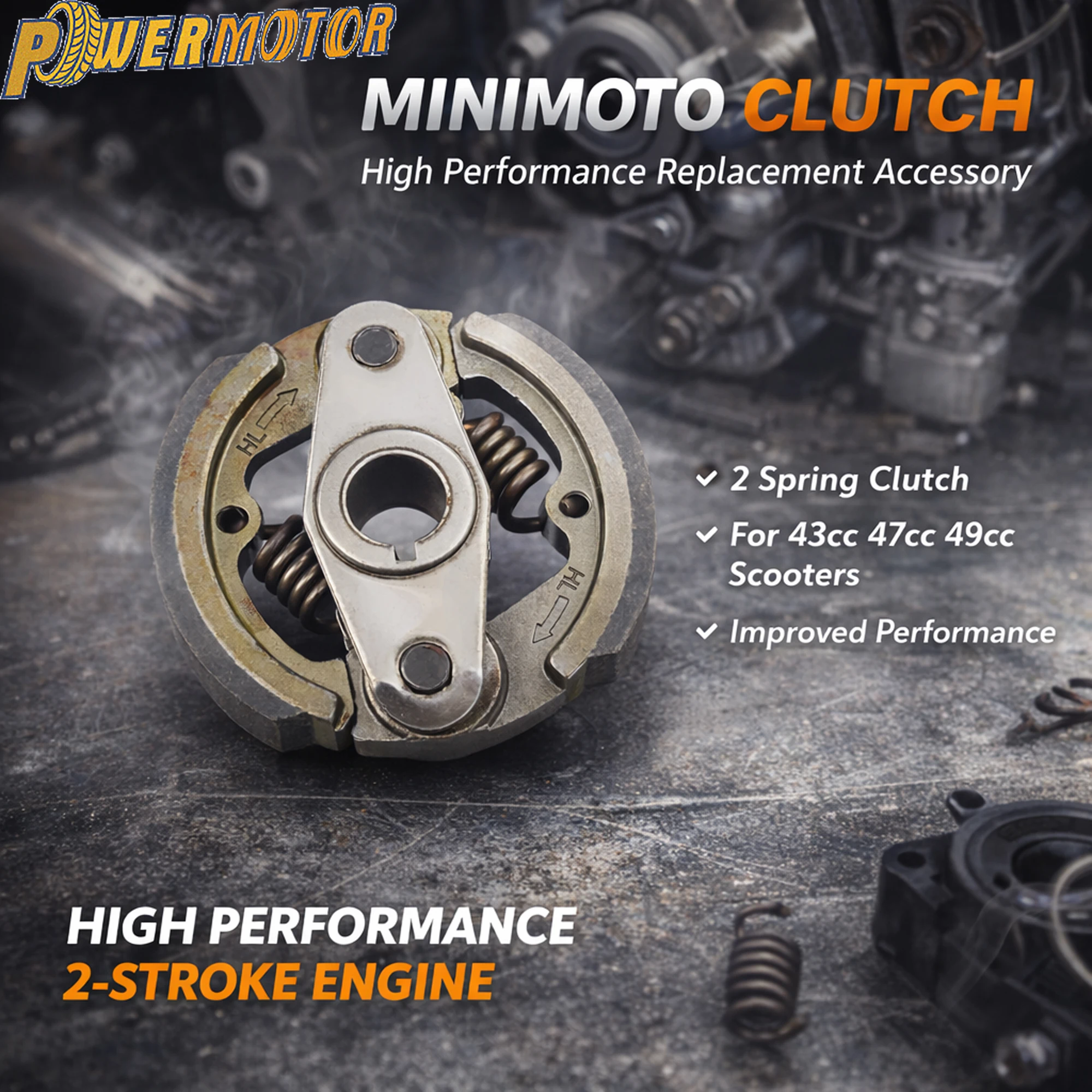 

For 43cc 47cc 49cc Minimoto Clutch Throw Block 2 Spring 44-6 High Performance 2 Stroke Scooter Engine Replacement Accessories