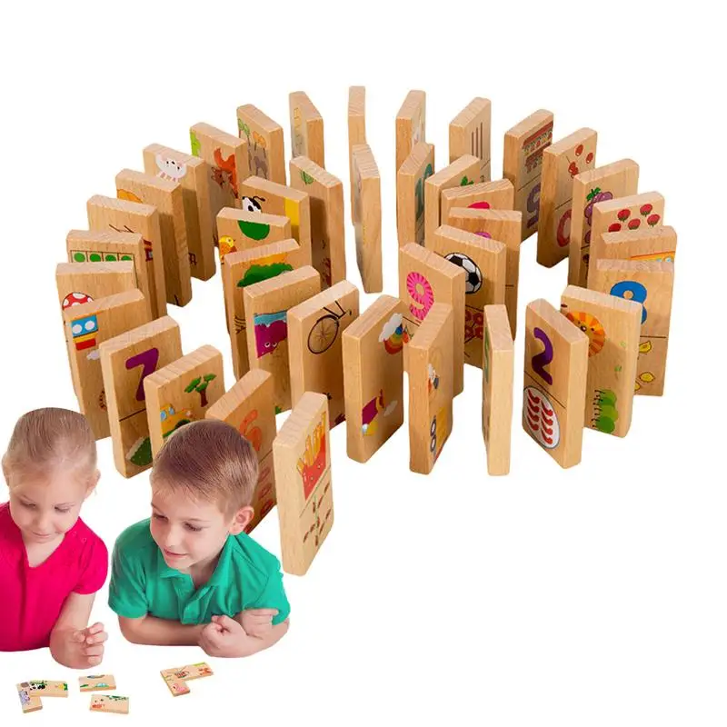 Preschool Puzzles Toy Preschool Educational Matching Domino Classic Number Learning Toys Jigsaw Game For Ages 3 Toddler Boys