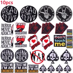 10PCS Punk/Letter Iron On Patches For Clothing Thermoadhesive Patch Letter Slogan Embroidery Patch On Clothes Jackets Hats DIY