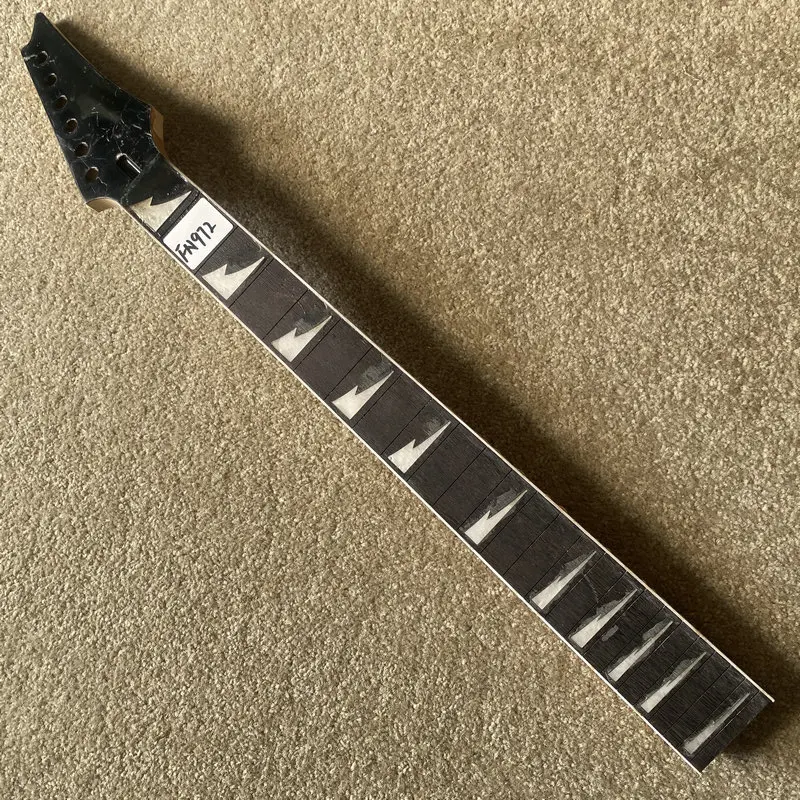 FN972 Semi Finishing Custom Order Tremolo Model 6 String Electric Guitar Neck without Frets White Shark Fin Inlay with Damages