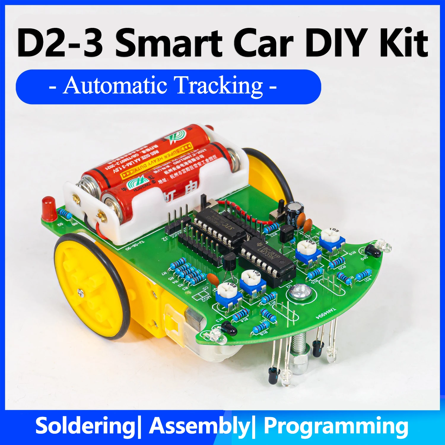 D2-3 Intelligent Tracking and Obstacle Avoidance Car DIY Kit 51 Single-chip Computer Smart Car Electronic DIY Spare Parts