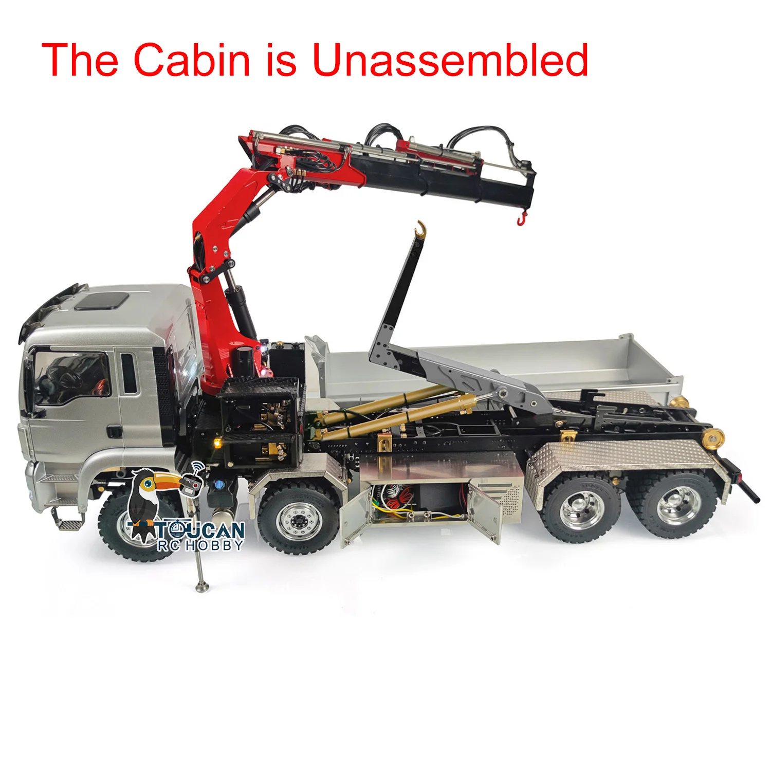 LESU 1/14 Metal Hydraulic Dump RC Roll-on Truck Crane Finished Model W/Remote Control Battery Gifts for Boys THZH1241-SMT5