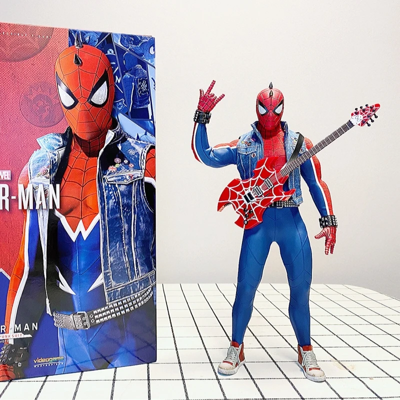 In Stock Original Hottoys Ht Marvel Spider-man Spider-punk Suit 1/6 Anime Figur Action Figures Collection Model Gifts Toys