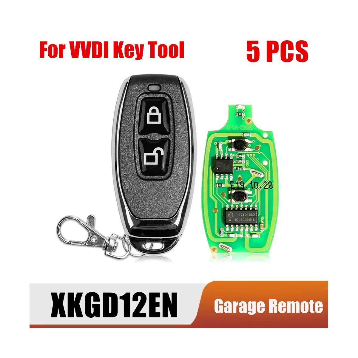 

For Xhorse XKGD12EN Universal Wire Garage Door Remote Key Fob 2 Buttons for VVDI Key Tool 5Pcs/Lot