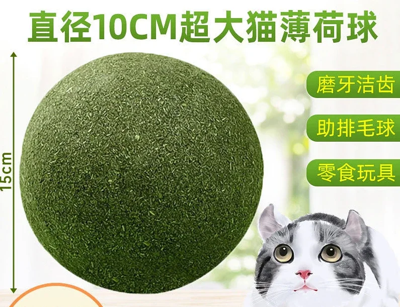 10cm extra-large catnip ball cat toy xytengonum molar stick Cat snack hollowed-out peppermint ball pet supplies