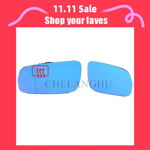 Imagen 2 del producto Para VW Golf 4 MK4 Bora 1998 1999 2000 2001 2002 2003 2004 2005 2006 cristal de espejo azul con estilo para coche calefactable izquierda y derecha