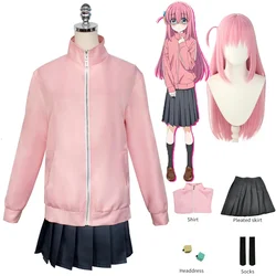 Hitori Gotoh Cosplay Costume Anime Bocchi The Rock Pink Jackets Skirt Wig Full Sets Gotoh Hitori Cosplay Clothes for Women