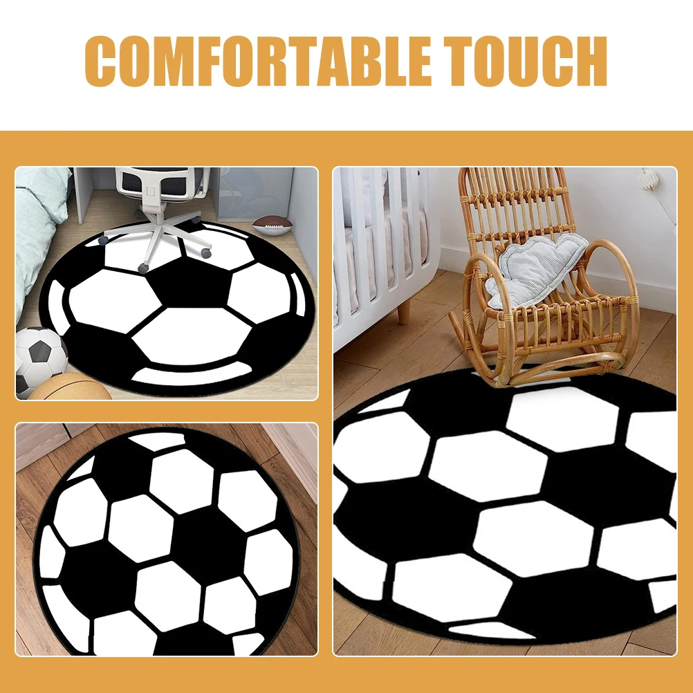 

Round Football Carpet 30Cm Non-Skid Floor Mat For Living Room Bedroom Office Home Decor Chair Rugs Area Rug Computer Desk Ground