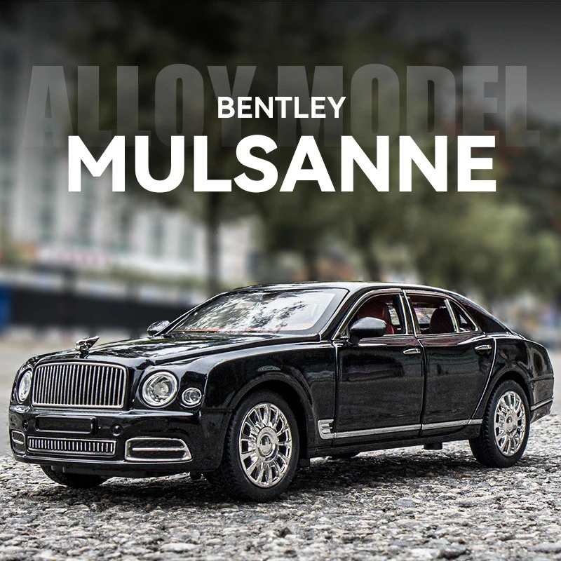 

New 1:24 Bentley Mulsanne Alloy Car Diecasts & Toy Vehicles Car Model Sound and light Pull back Car Toys For Kids Gifts Ornament