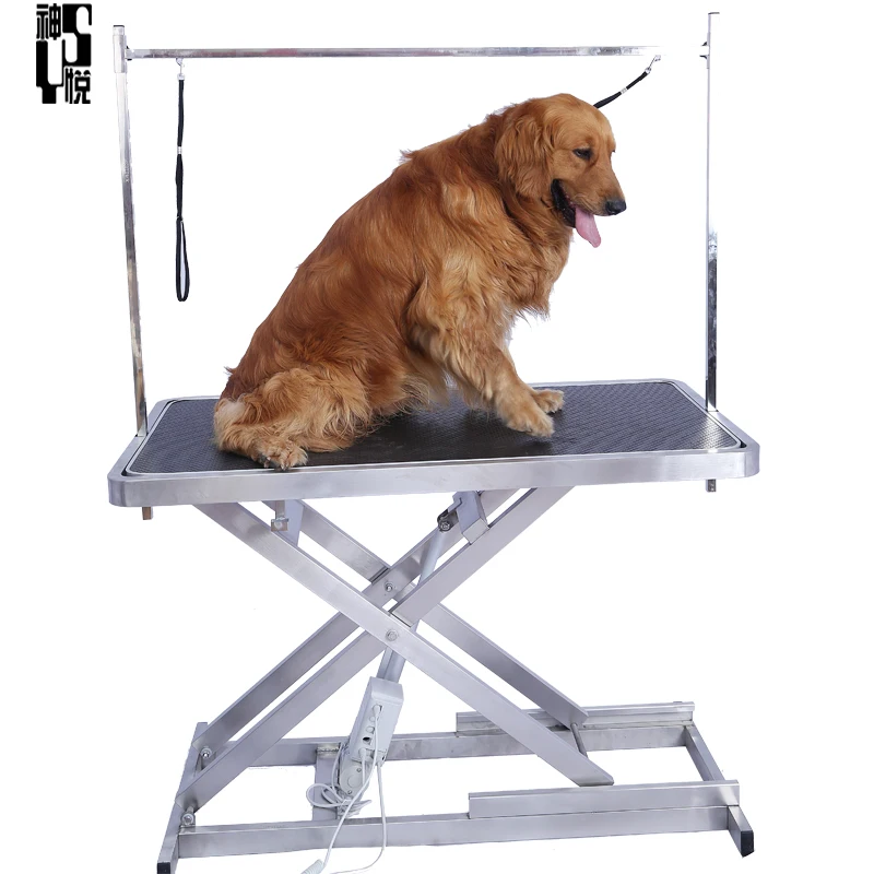 

Veterinary Equipment Electric Cross Lifting Led Light Pet Large Dog Grooming Table For Sale