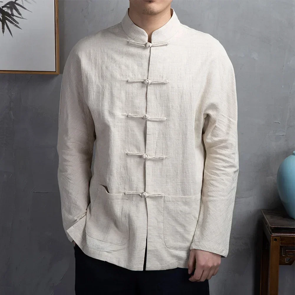 Comfy Fashion New Mens Tops Mens Jacket Tang Suit Blouse Traditional Button Up Uniform Coat Cotton+Polyester Jacket