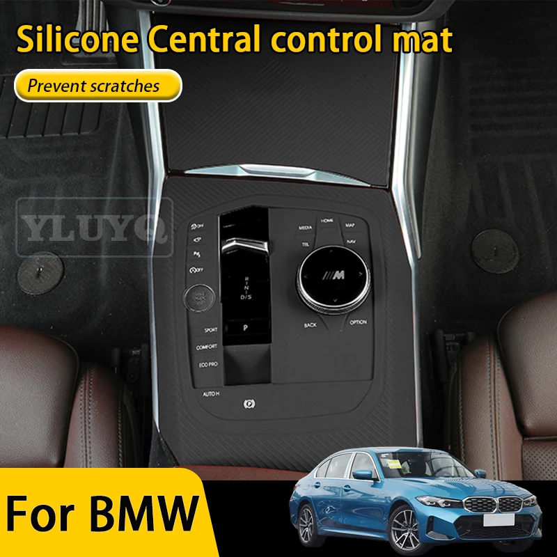 

For BMW 3 4 Series i3 G20 Central Console Gear Shift Protective Mat Silicone Panel Sticker Film Car 2025 Interior Accessories