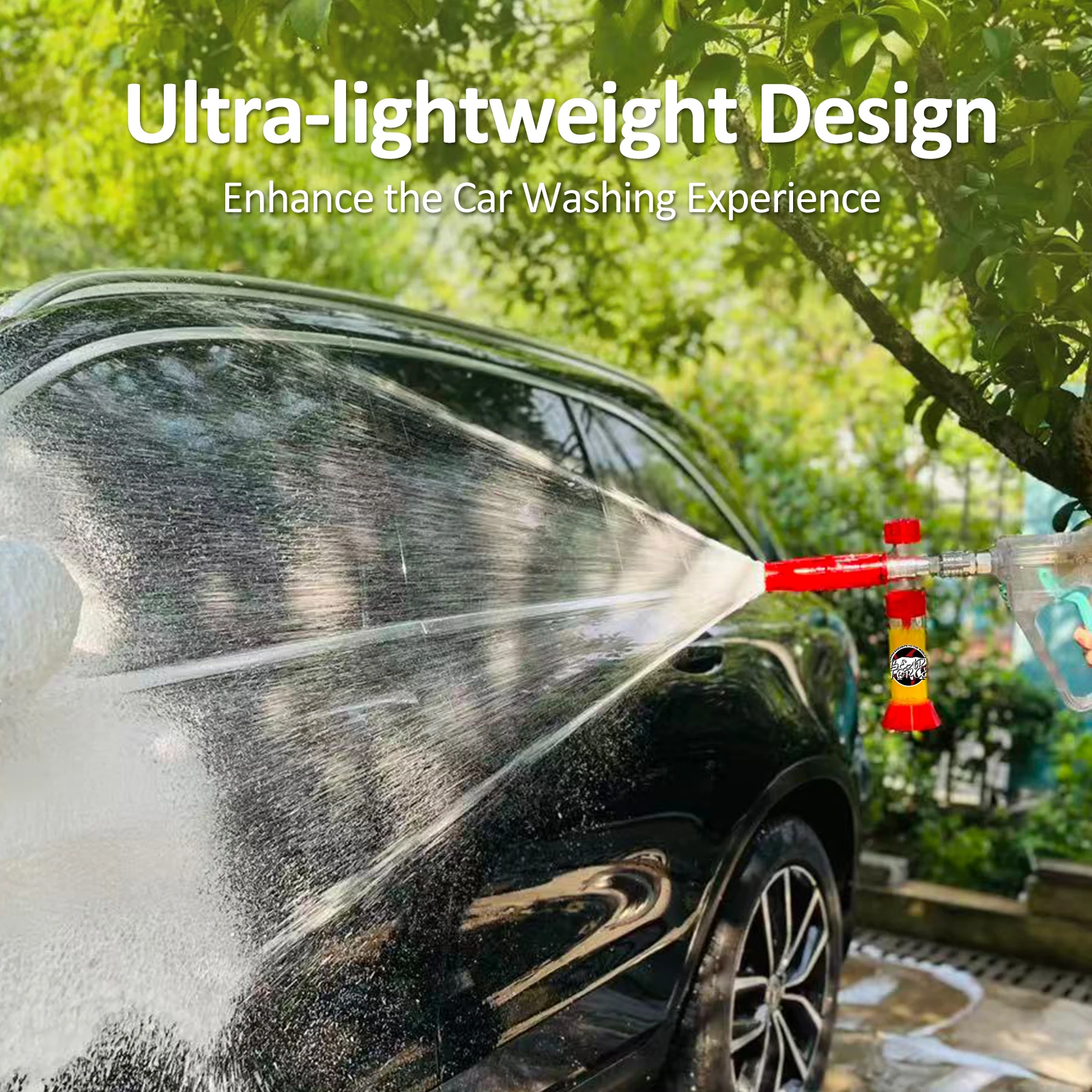 مدفع رغوة الشفط المغناطيسي بالضغط Pro مع موصل سريع 1/4، 360 درجة ° صابون غسيل السيارات من إسفنج الثلج قابل للتعديل للرغوة السميكة