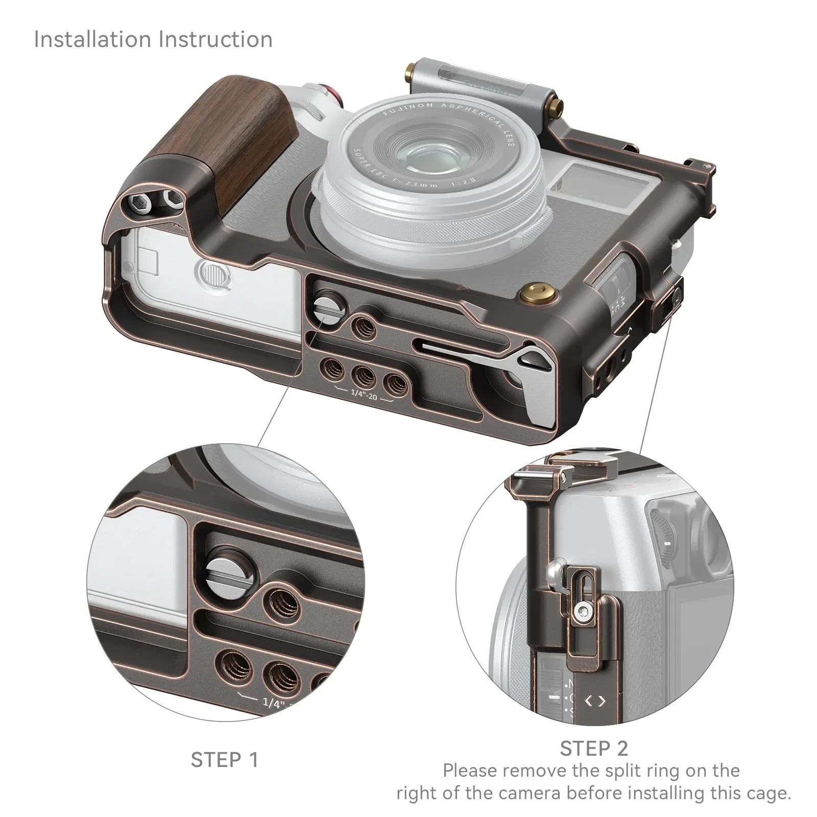 Imagem -03 - Smallrig Retro Leather Câmera Cage L-shape Grip Case para Fujifilm X100vi 4557