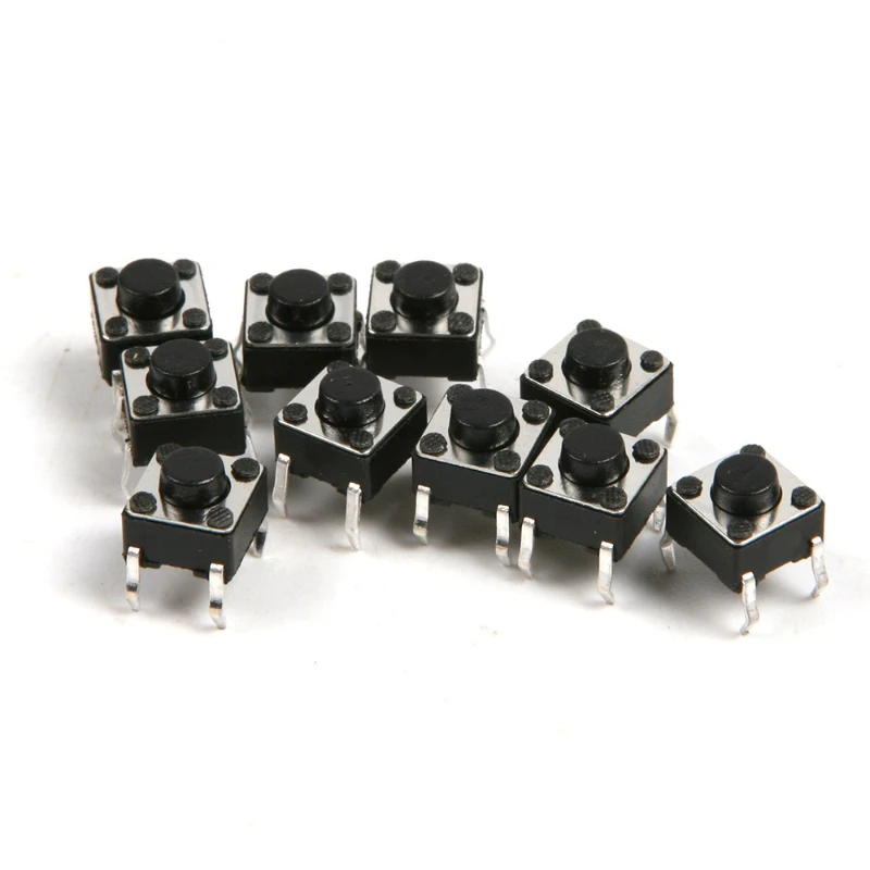 Immagine 7: 6x6x4.3MM 4PIN G89 Tattile Tatto Pulsante Micro Interruttore Direct Plug-in Auto-reset DIP Top Rame