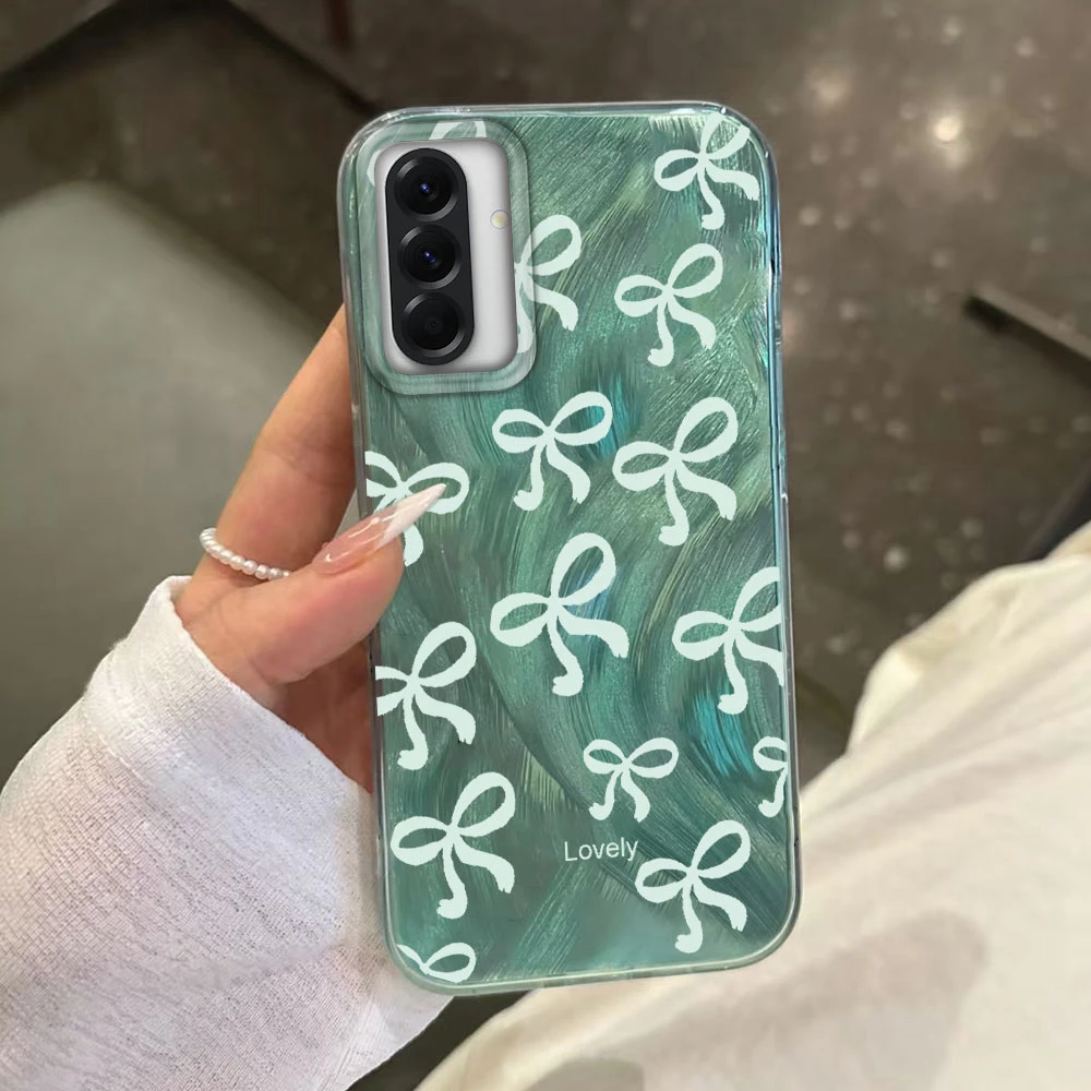 Koreanische Schleifenmädchen Luxus-Handyhülle für Samsung Galaxy A56 A55 A16 A57 A07 A17 A26 A54 A15 A13 A36 A25 A35 A14 A34 A12 Cover