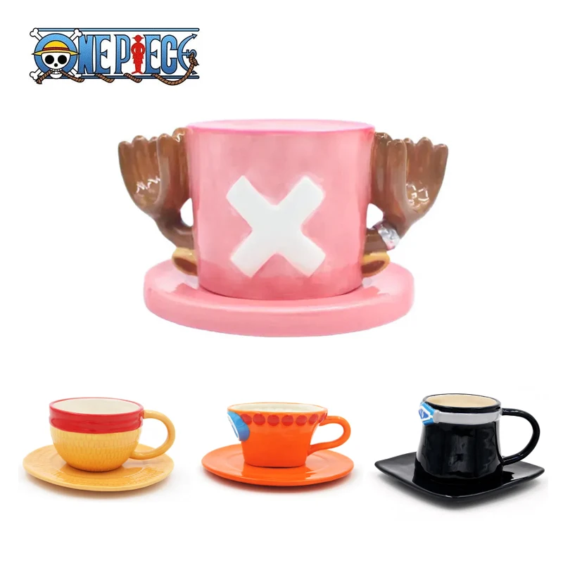 One Piece Mug Water Cup Cosplay Creative Three Brothers Hat Shaped Coffee Cup Anime Chopper Ace Sabo Ceramic Cup For Parties