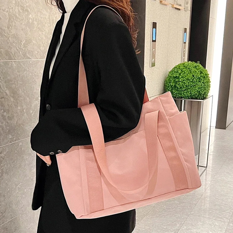 

Женская сумка через плечо большой вместимости, прочная повседневная сумка-оксфорд, несколько карманов, легкая дорожная сумка, повседневная большая сумка