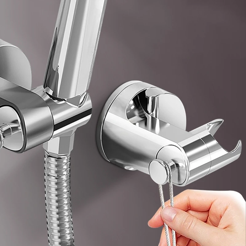 Quick setups Shower Head Support Wall Mounted Shower Head Holder easy installs Shower Head Mount ABS & Silicone Brackets