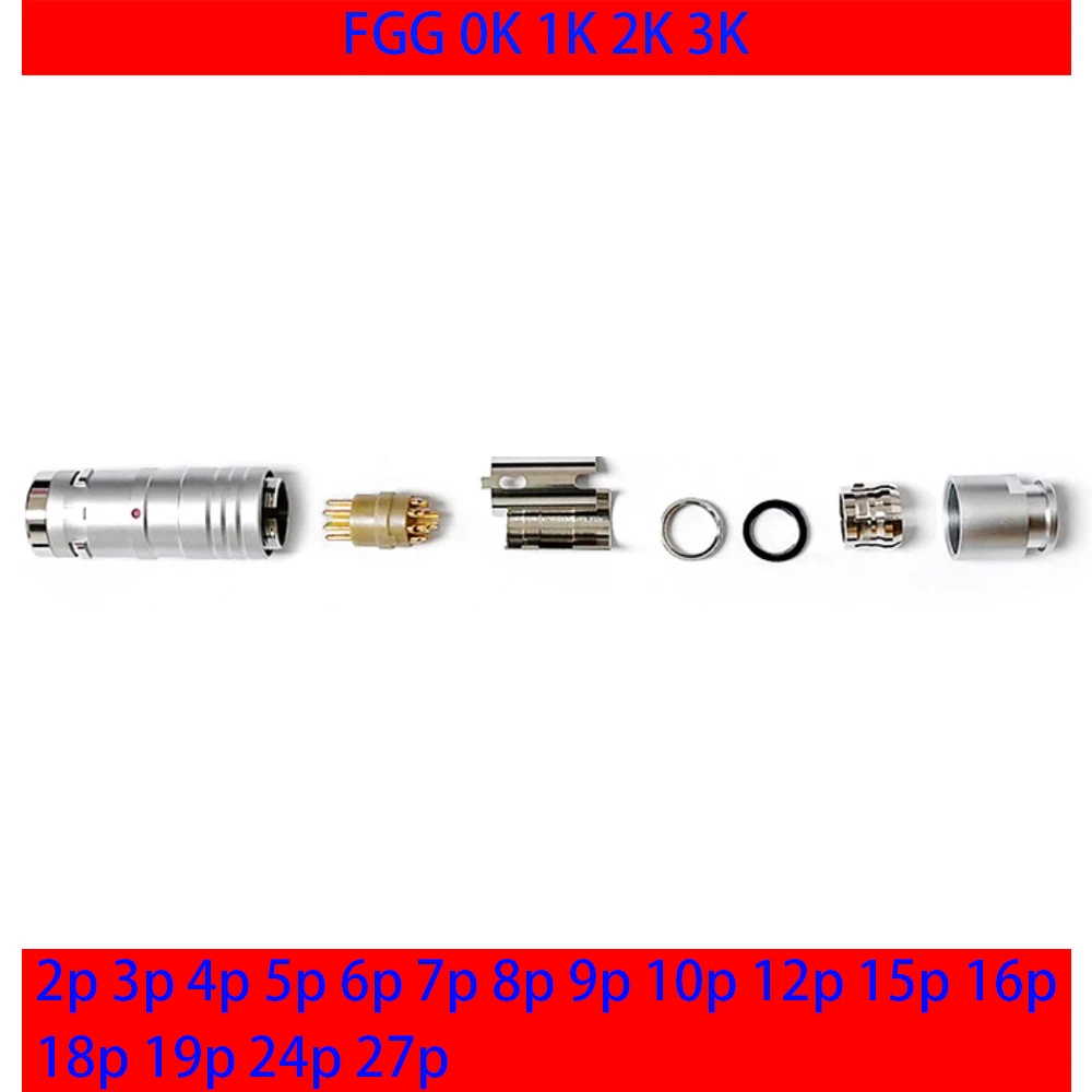 FGG IP 66/68 دفع سحب الإغلاق موصل 0K 1K 2K 3K 2 3 4 5 6 8 9 دبوس التوصيل الدائري الأجهزة الملحقات