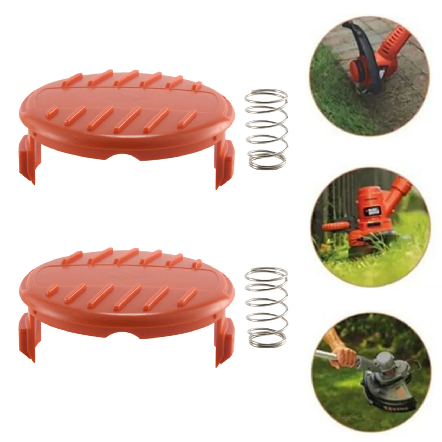 H-W 8-Pack RC-100-P استبدال أغطية غطاء البكرة والربيع لأداة تشذيب بلاك ديكر AFS GH600 NST2018 CST2000