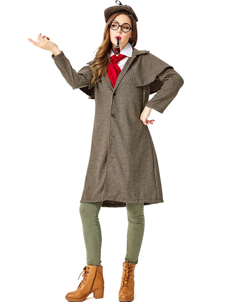 Disfraz de Halloween de Sherlock Holmes para Niños y Adultos, Disfraz Étnico para Mujeres y Niños, Ropa Tradicional China