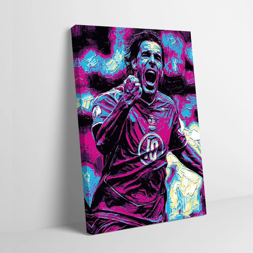 Football Player Celebrating Goal Poster Customizable Printed Canvas Painting for Pictures Wall Art Interior Decoration Wand Deko