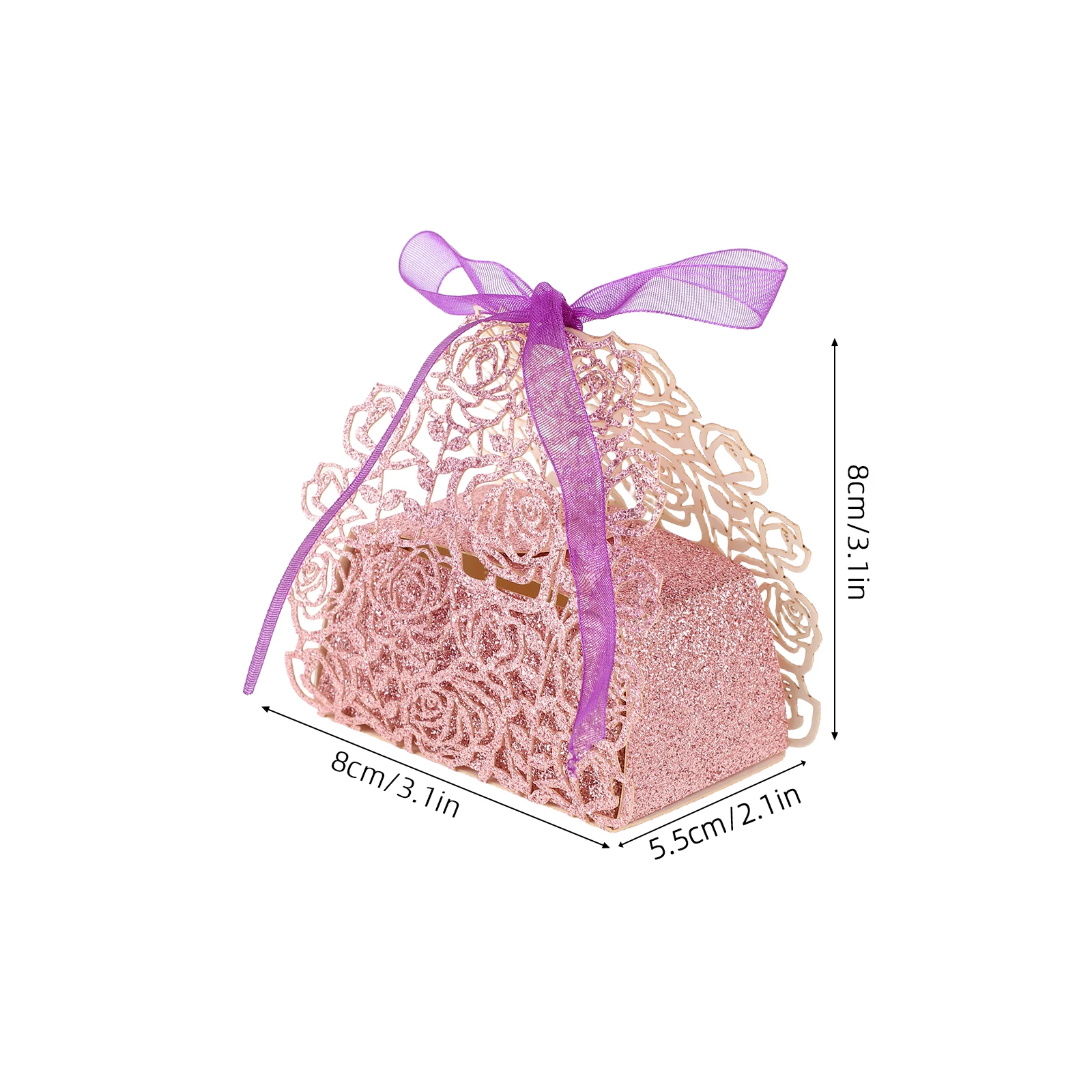 กล่องใส่ขนมงานแต่งงาน สีโรสโกลด์ หรูหรา ของชำร่วยงานเลี้ยง สำหรับงานหมั้นและงานแต่งงาน บรรจุภัณฑ์ของขวัญ