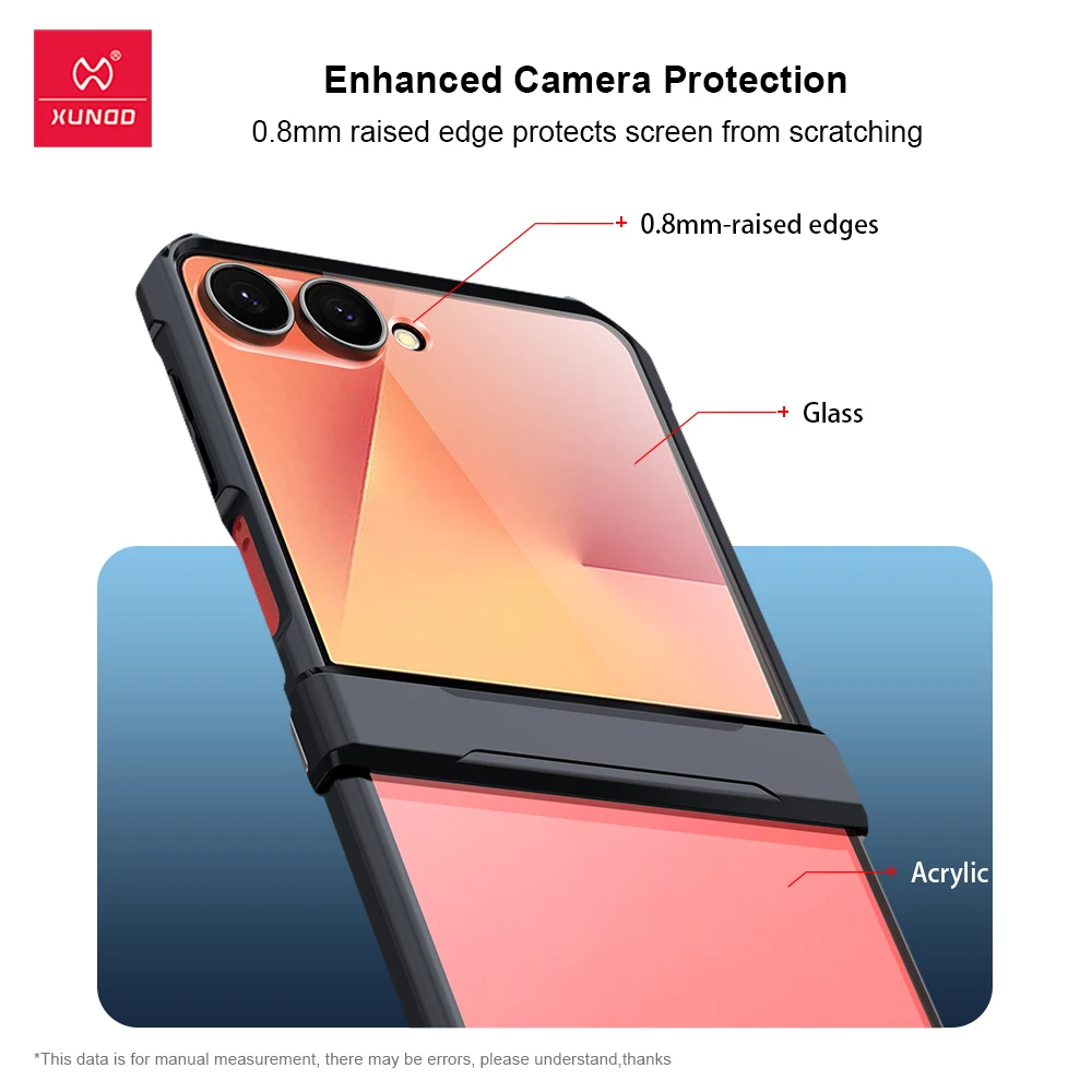 Xundd Etui na Samsung Galaxy Z Flip 7 Odporne na Wstrząsy Przezroczyste Etui na Galaxy Z Flip 7 TPU+PC Anty-Pozłaczenie — zdjęcie produktu 3