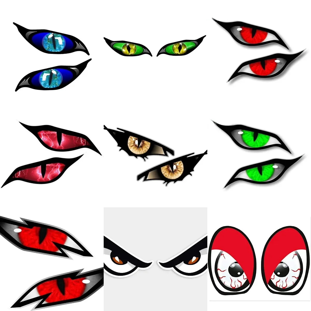 

Evil Eyes Color Creative PVC Waterproof Stickers Accessories for Decorate Car Wall Van Room Fridge Helmet Camper Bumper Table