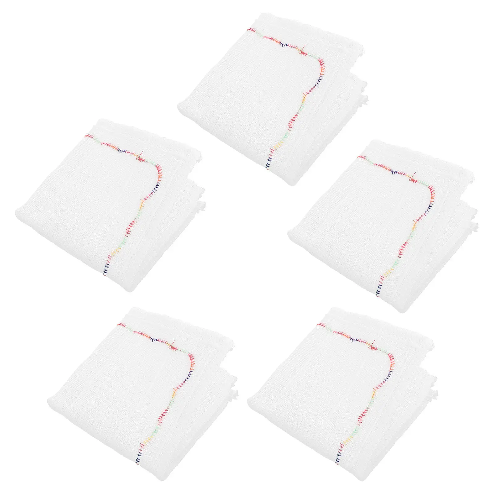 5Pcs Dishwashing Towel Kitchen Dish Cloth Reusable Wood Fiber Oil Resistant Lock Edge for Cooktop Utensil