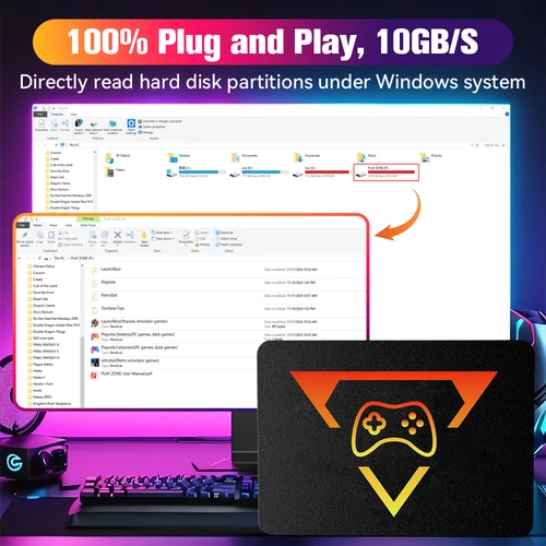 Imagen 2 del producto SSD de juegos Retro para Switch/PS5/Xbox/PS4/PS3/PS2/WIIU 80 + emuladores lanzamiento y Retrobat y consola de juegos Playnite 16191 para PC/Lapt